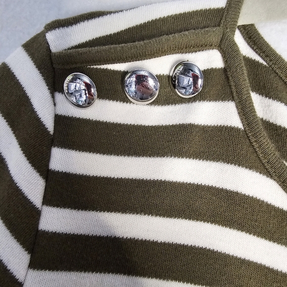 Talbots olive green and White Striped Dress size L petite - Picture 6 of 11